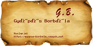 Gyöpös Borbála névjegykártya